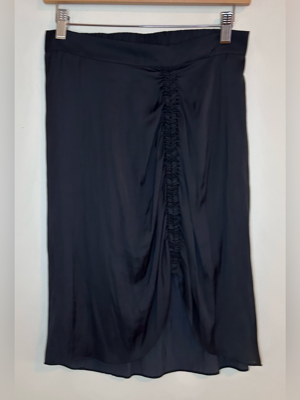 Women's Zadig & Voltaire Jiji Ruched Satin Mini Skirt In Black. Size 36